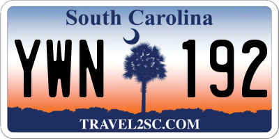 SC license plate YWN192