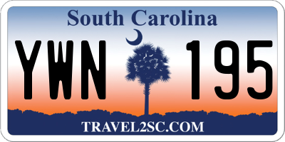 SC license plate YWN195