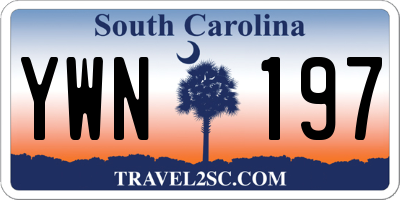 SC license plate YWN197