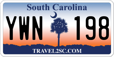 SC license plate YWN198