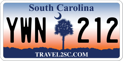 SC license plate YWN212