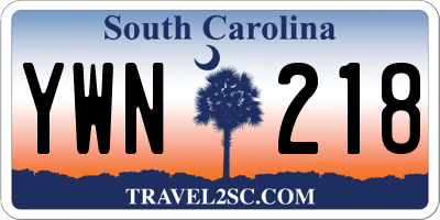 SC license plate YWN218