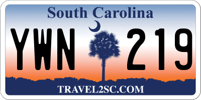 SC license plate YWN219