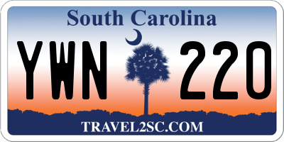 SC license plate YWN220