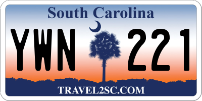 SC license plate YWN221