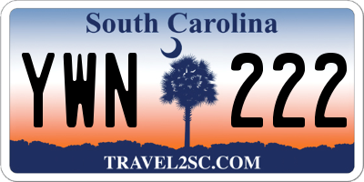 SC license plate YWN222