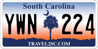 SC license plate YWN224