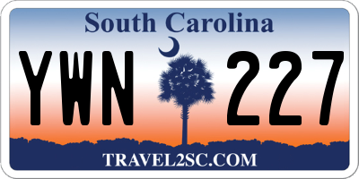 SC license plate YWN227