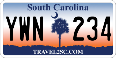 SC license plate YWN234