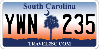 SC license plate YWN235