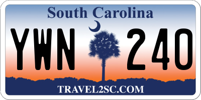 SC license plate YWN240
