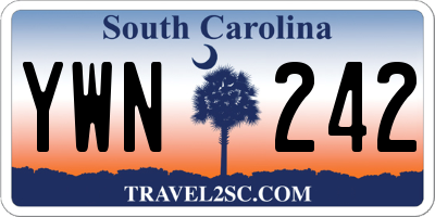 SC license plate YWN242