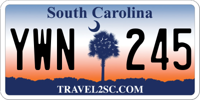 SC license plate YWN245