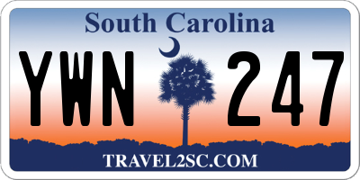 SC license plate YWN247