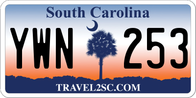 SC license plate YWN253