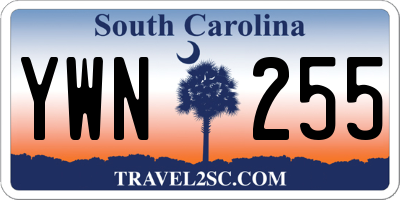 SC license plate YWN255