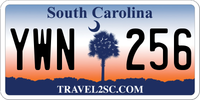 SC license plate YWN256