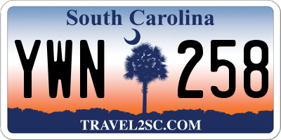 SC license plate YWN258