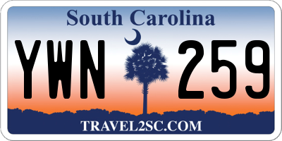 SC license plate YWN259
