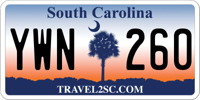 SC license plate YWN260
