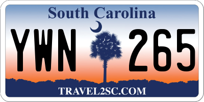 SC license plate YWN265