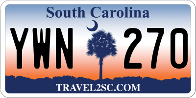 SC license plate YWN270