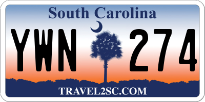 SC license plate YWN274