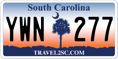SC license plate YWN277