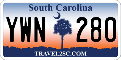 SC license plate YWN280