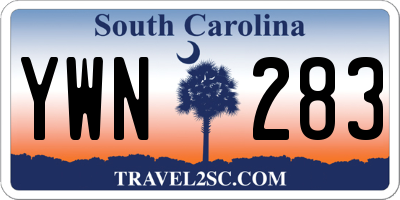 SC license plate YWN283