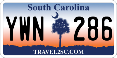 SC license plate YWN286