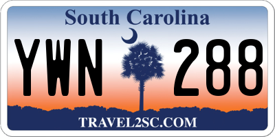 SC license plate YWN288