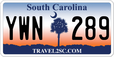 SC license plate YWN289