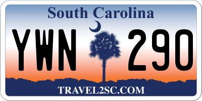 SC license plate YWN290