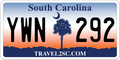 SC license plate YWN292