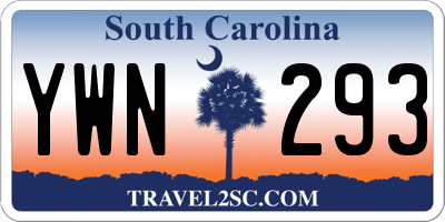 SC license plate YWN293