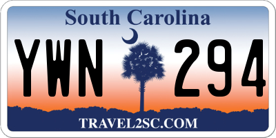 SC license plate YWN294