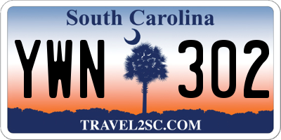 SC license plate YWN302