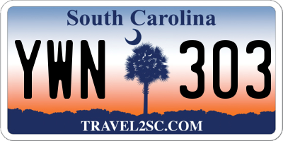 SC license plate YWN303