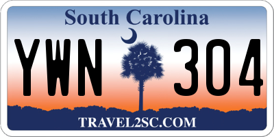 SC license plate YWN304