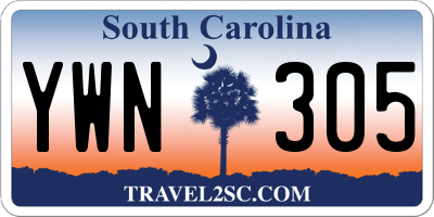 SC license plate YWN305