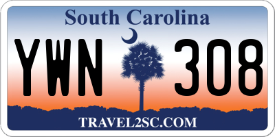 SC license plate YWN308