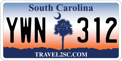 SC license plate YWN312