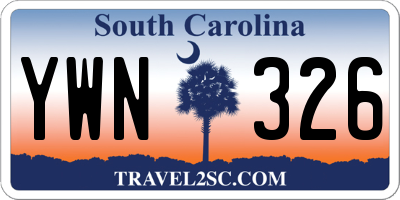 SC license plate YWN326