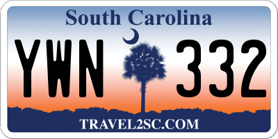 SC license plate YWN332