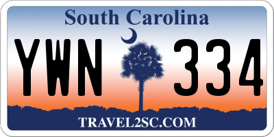 SC license plate YWN334