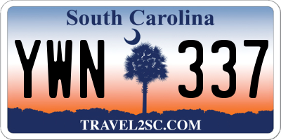 SC license plate YWN337