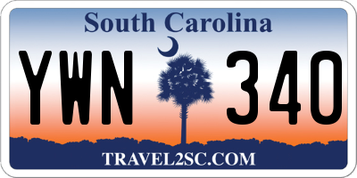 SC license plate YWN340