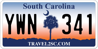 SC license plate YWN341
