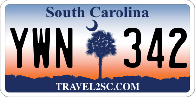SC license plate YWN342